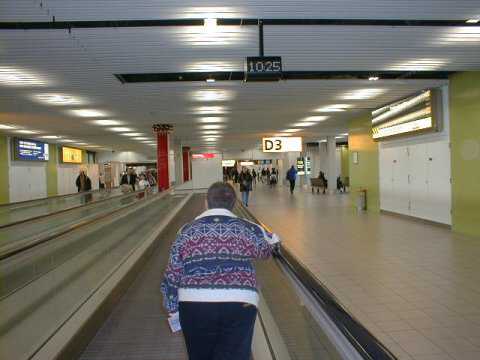 Miles of walkways at Schiphol Airport, Amsterdam