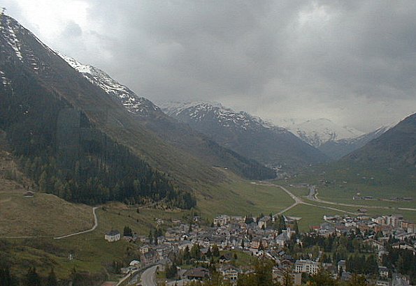 Andermatt from the Oberalp Pass