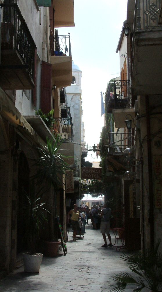 Chania: Looking up Isodion towards the Cathedral