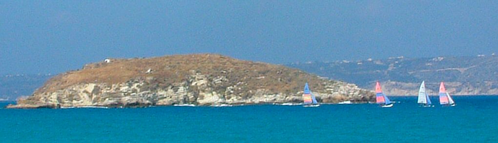 Almyrida: Yachts off Karga Island from lookout post
