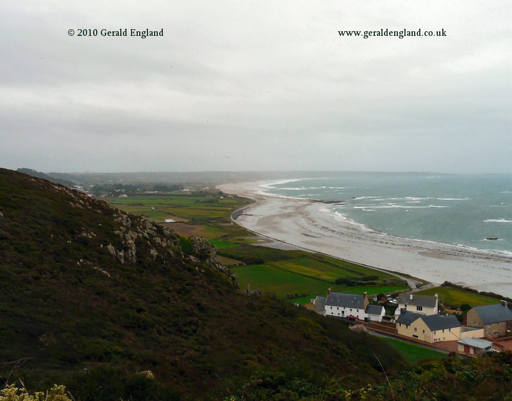 St Ouen's Bay from above Le Pulec
