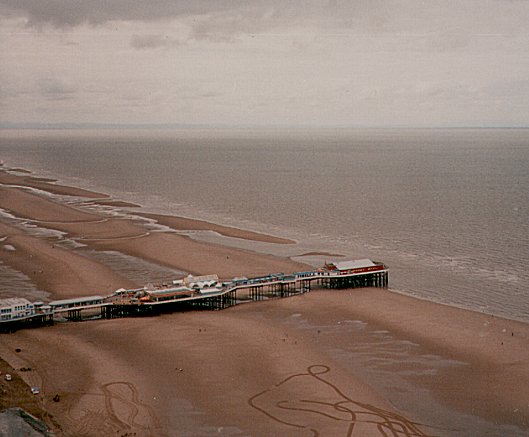 Blackpool: Central Pier from the top of the Tower, June 1989