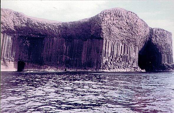 Staffa: approaching Fingal's Cave, August 1984