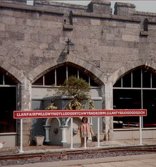 Llanfair PG Station sign, Penrhyn Castle, Bangor, June 1979