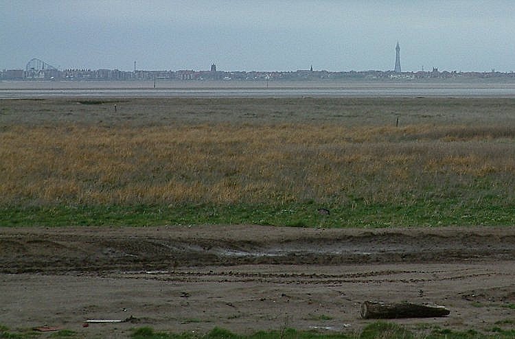 Blackpool across the River Ribble from Marshside, Southport, April 2003
