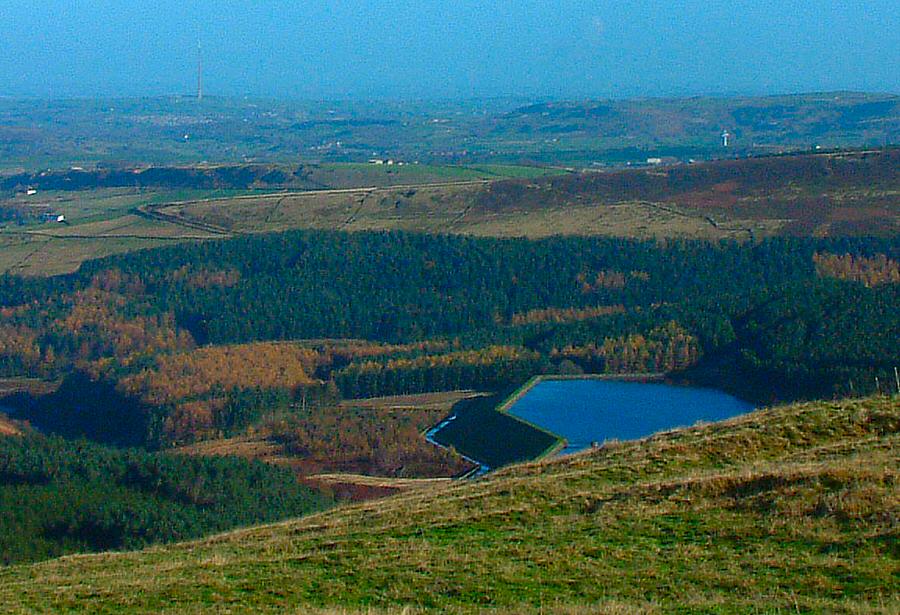 Yateholme Reservoir & Emley Moor from Holme Moss, November 2005